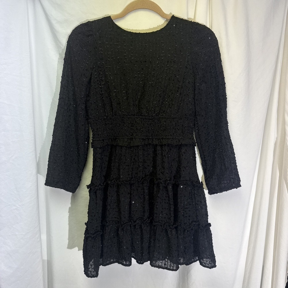Rare Editions Girs Black Sparkle Lace Dress Size 14 Whimsigoth, Goth, Boho